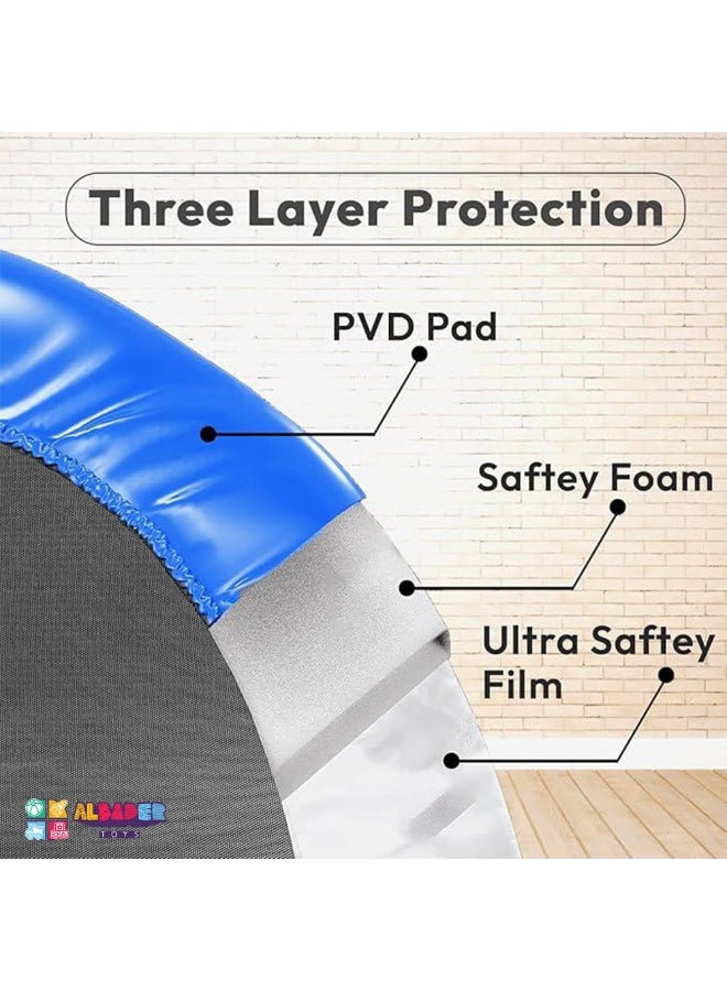 AL BADER Trampoline 60 Inches For Adults and Kids, Safety Pad, Stable & Quiet Exercise Rebounder For Indoor & Outdoor. Excersices Trampolines. - Image 5